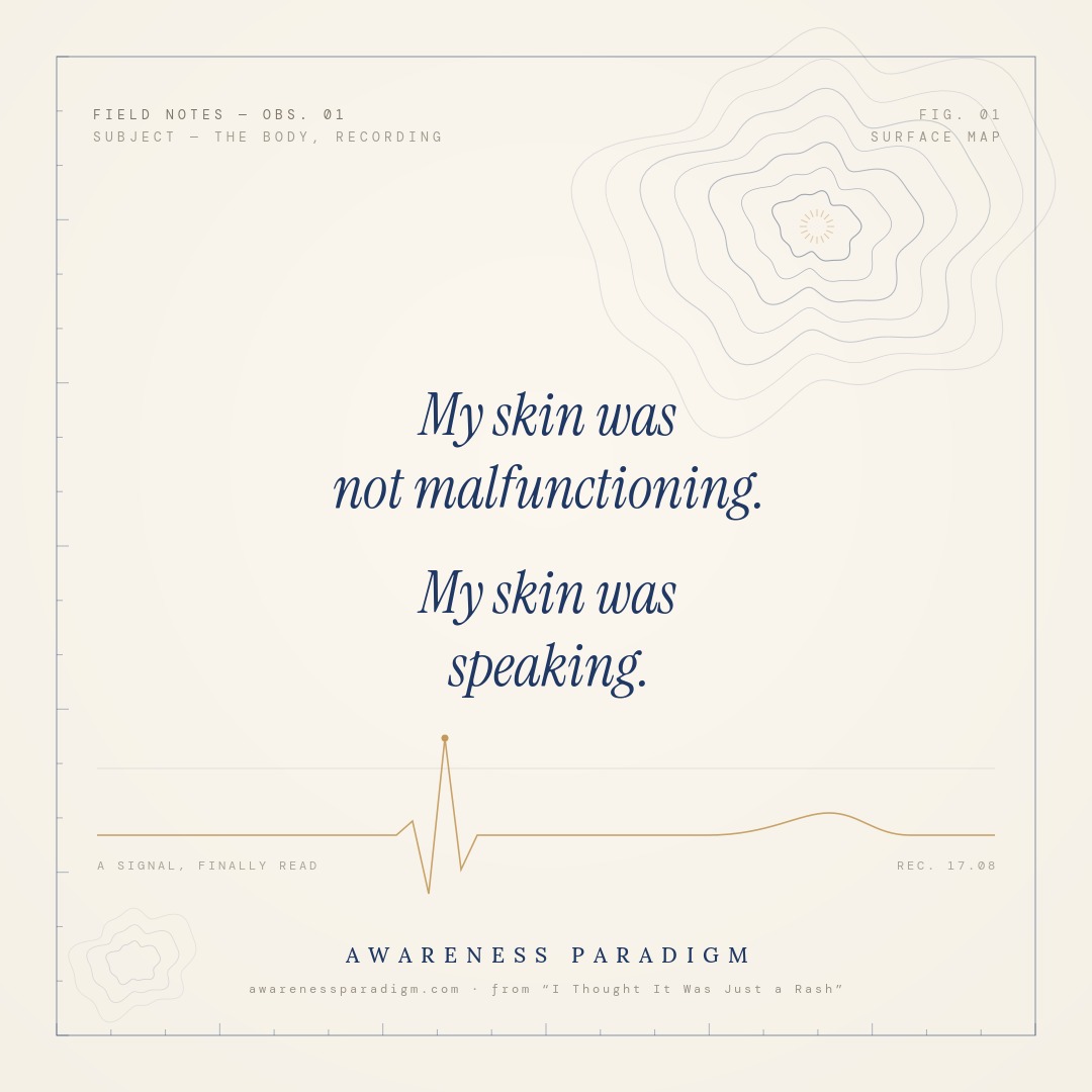 Awareness Paradigm artwork about emotional suppression and skin symptoms